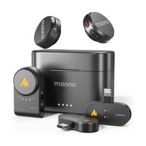 Maono Wave T5 wireless lavalier microphone combo edition front design kit