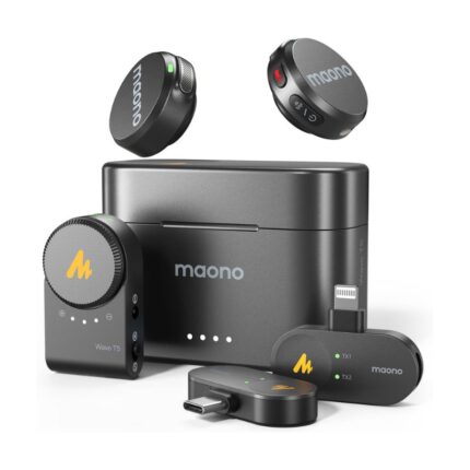 Maono Wave T5 wireless lavalier microphone combo edition front design kit