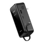 Momax 1-Pac⁺ 10000mAh 3-in-1 hybrid GaN battery pack with built-in retractable cable front view