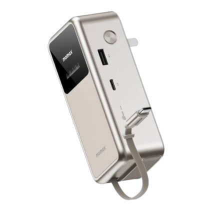 : Momax 1-Pac⁺ hybrid GaN power bank side profile compact battery pack