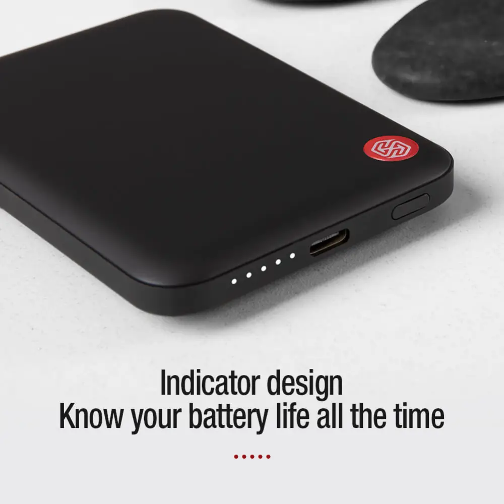 Nillkin NKT21 5000mAh MagSafe PowerStone magnetic battery pack with LED battery indicator display