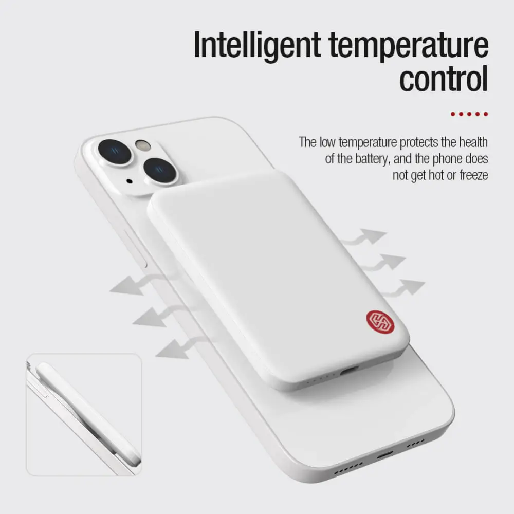 Nillkin NKT21 5000mAh MagSafe magnetic power bank with intelligent temperature control for safe charging