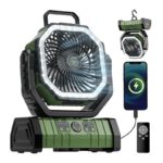 XISU F6 Rechargeable Camping Hanging Tent Fan with Light - Image 2
