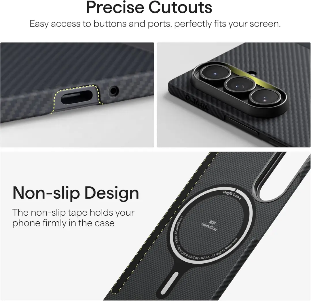 PITAKA Ultra-Slim Case for Galaxy Z Fold7 detail of design premium protective case