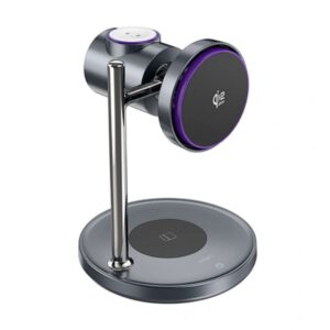 WiWU Qi2 3-in-1 25W Space Station magnetic wireless charger front design