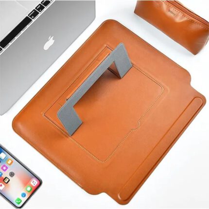 WiWU SKIN Ultra PU leather portable stand sleeve for MacBook front design