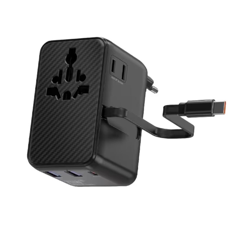 WiWU Wi-UA009 Aramid Fiber Warrior 70W GaN Universal Adapter Front View WiWU Wi-UA009 Aramid Fiber Warrior 70W GaN universal adapter fast charging wall charger front design