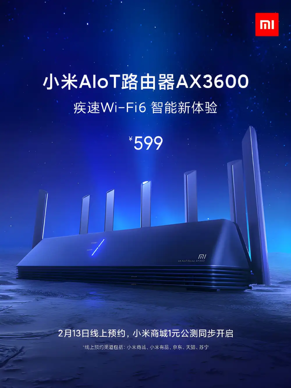 Xiaomi AIoT Router AX3600 Wifi 6 Support (Chinese Version) Xiaomi AX3600 WiFi 6 router high speed internet performance design