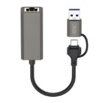 XO HUB018 USB to Type-C RJ45 network converter main design for wired internet