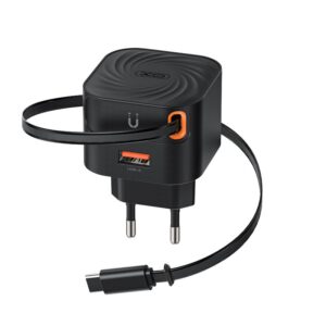 XO L165 20W fast charger main design with retractable charging cable