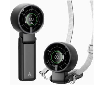 Aecooly Halo 02 fan used for portable cooling during summer