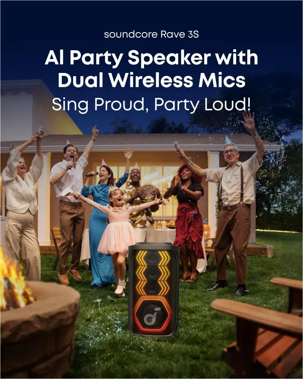Anker Soundcore Rave 3S AI karaoke speaker modern design