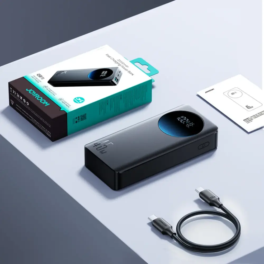 Joyroom JR-PBF02 Pro 20000mAh 45W power bank with retail box USB-C cable and accessories