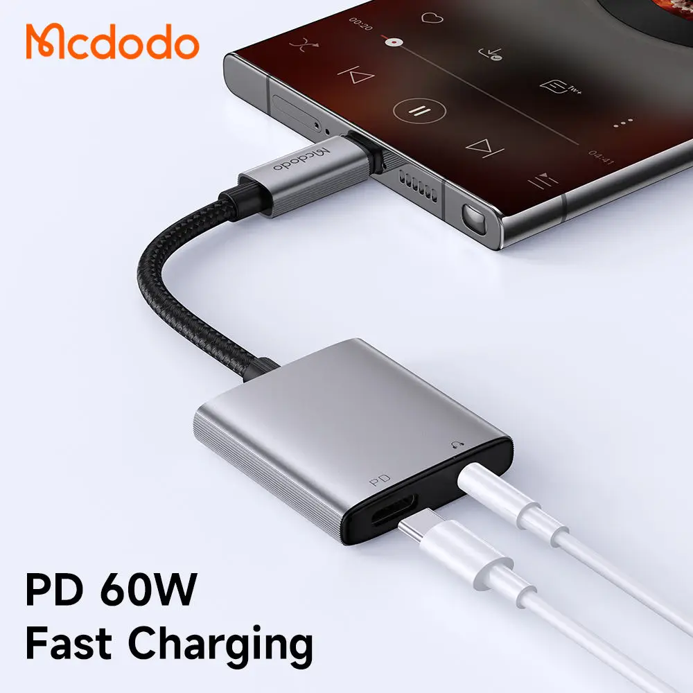 Mcdodo CA-505 60W USB-C to USB-C & 3.5mm Audio Adapter