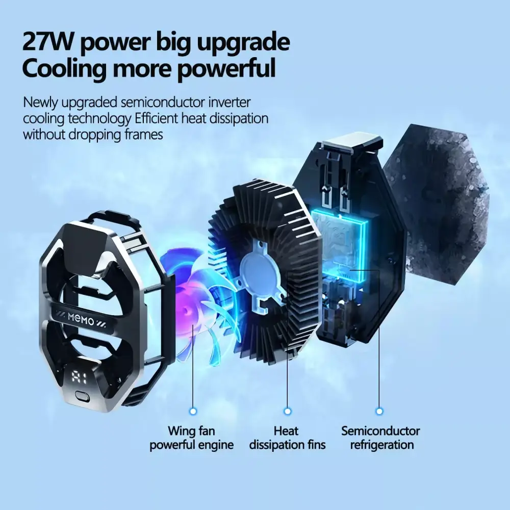 MEMO DL20 27W phone cooler semiconductor cooling system with fan and heat dissipation fins