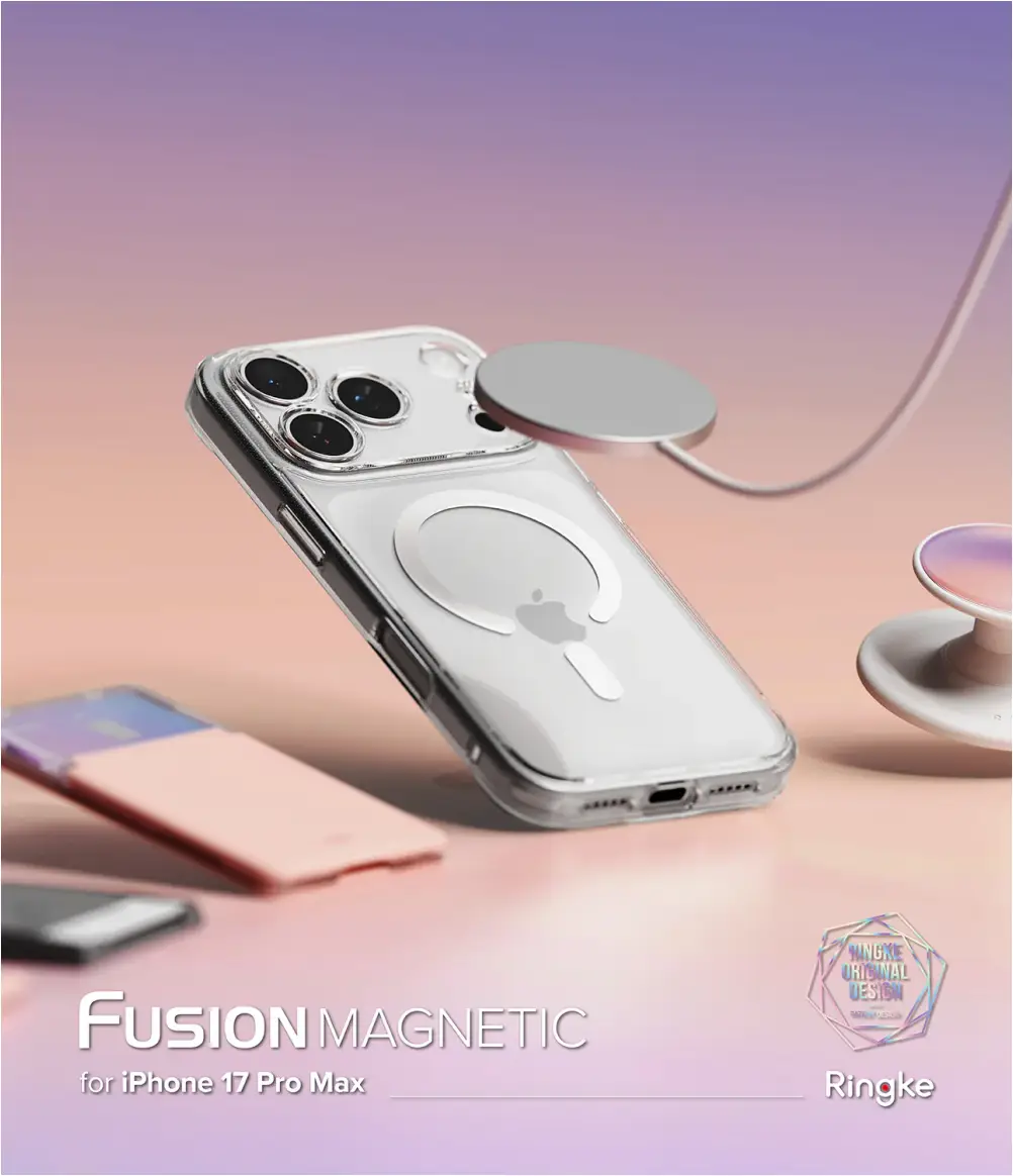 Ringke Fusion clear case for iPhone 17 Pro Max transparent design