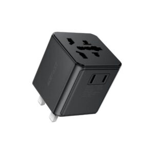 ACEFAST Z11 Travel Plug Adapter 2500W Universal Power Adapter with Dual US Sockets and International Plug Support