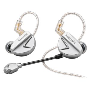 CVJ Assassin Silver IEM gaming earphones main design
