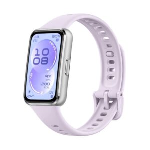 HUAWEI Band 11 Purple AMOLED smart fitness band with slim lightweight design, health tracking features, and silicone strap.