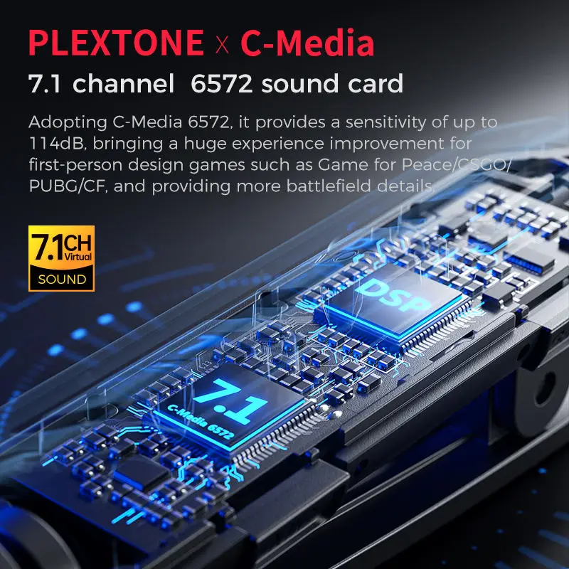 PLEXTONE M762 Ultra 7.1CH RGB Gaming Earphones with AI Noise Reduction