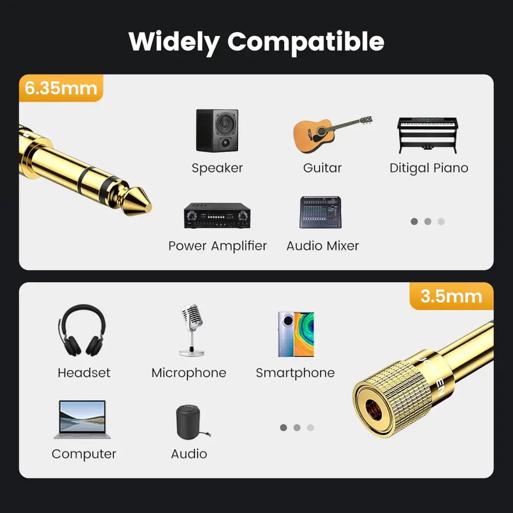 ugreen 20503 6 35mm male to 3 5mm female audio adapter compatibility