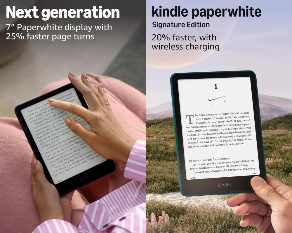 Amazon Kindle Paperwhite Signature Edition 12th Gen 2024 with 7-inch Paperwhite display, 25% faster page turns and wireless charging