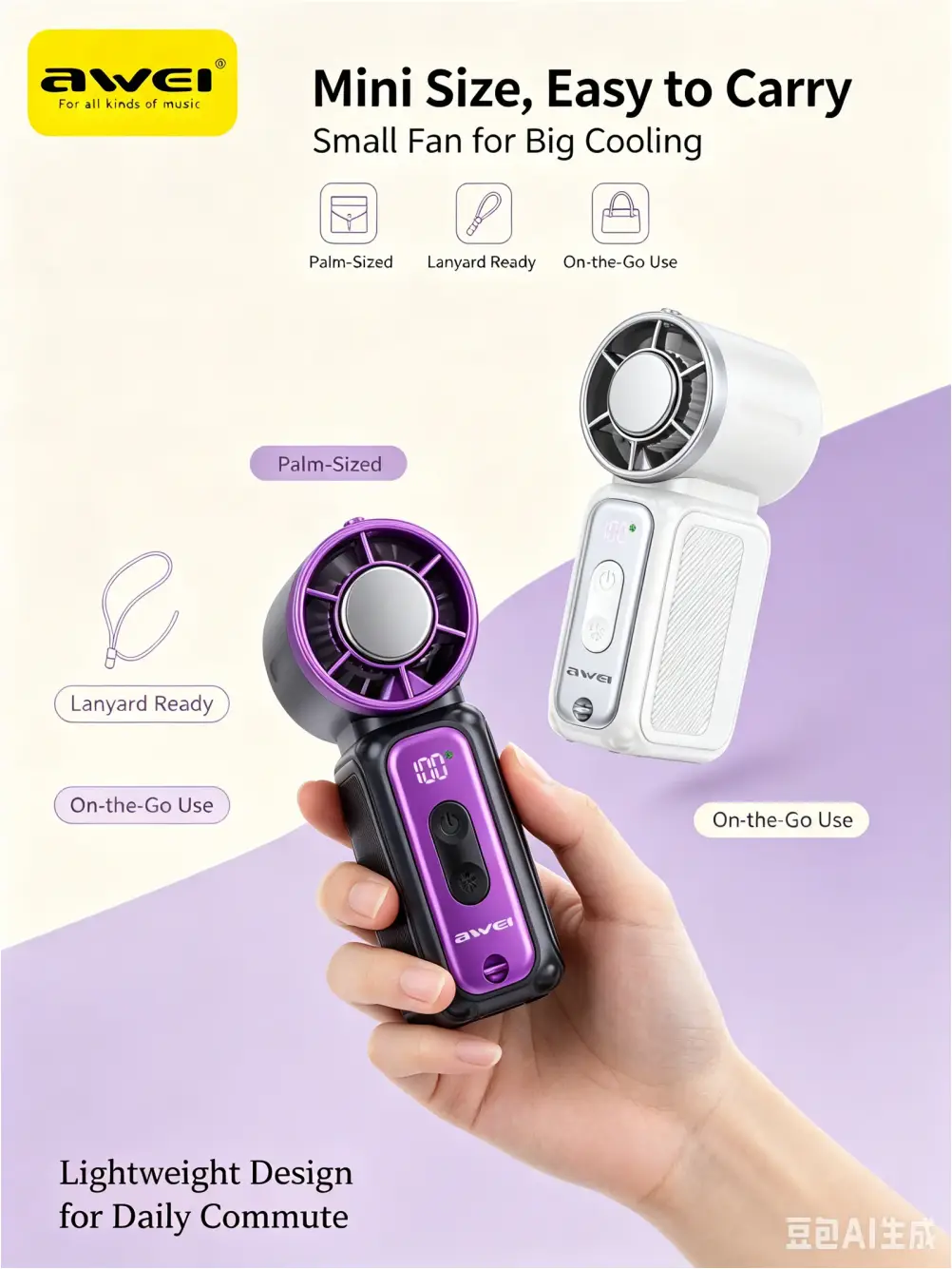 Awei fan for personal cooling