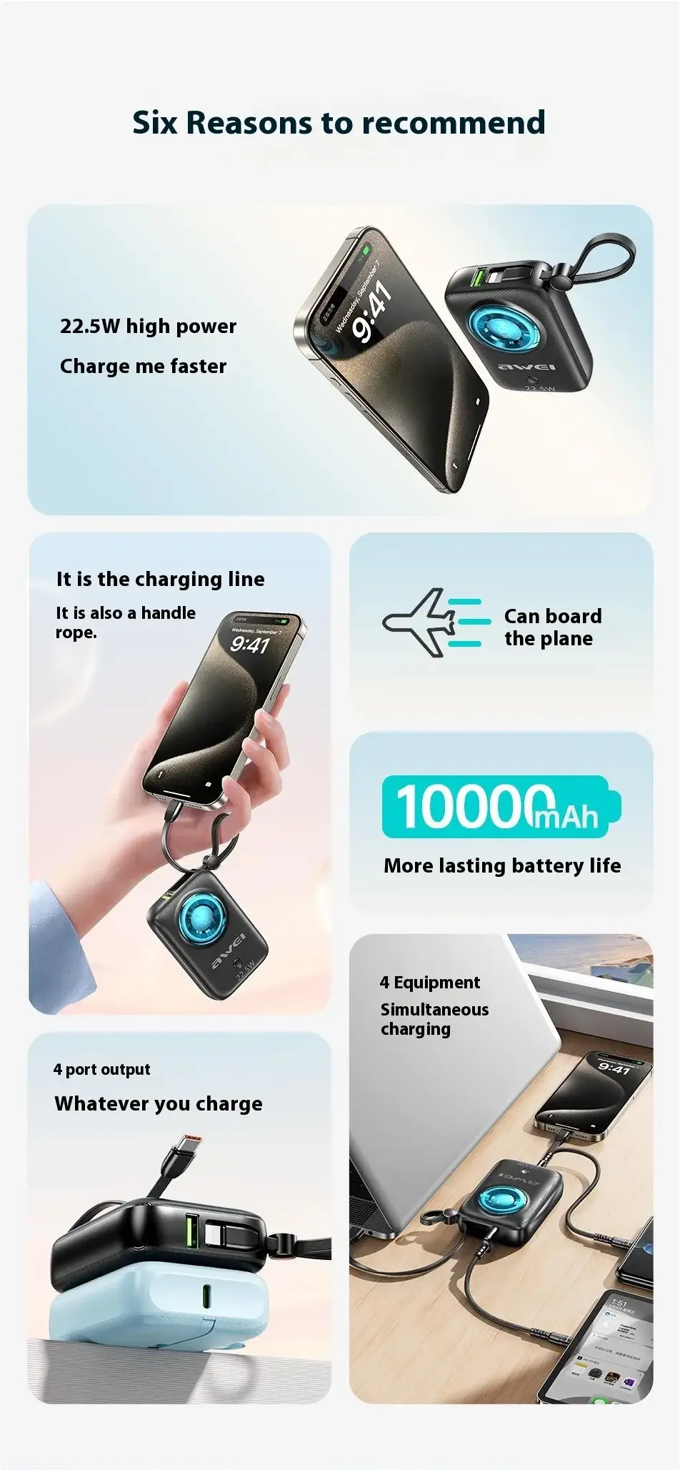 Awei digital display power bank