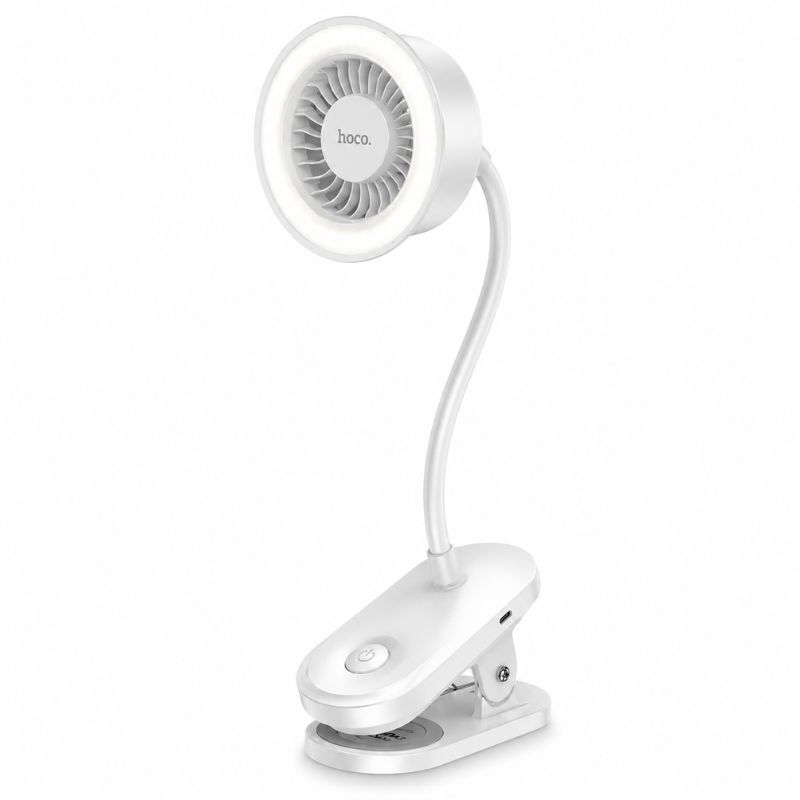 hoco hx610 clip mount fan Hoco HX610 Clip Mount Fan with Rechargeable Battery and LED Light