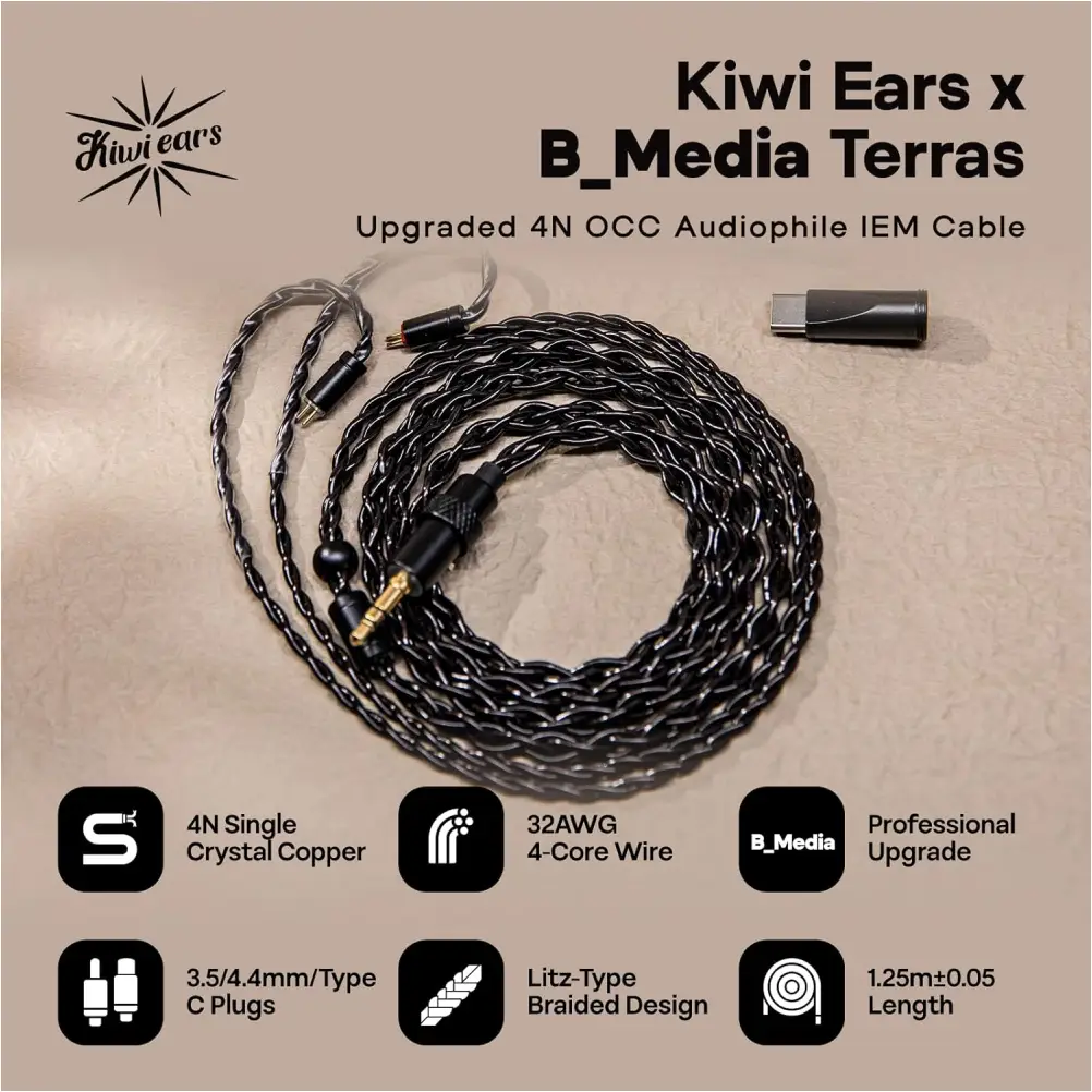 Kiwi Ears x B_Media Terras IEM Cable official retail packaging box