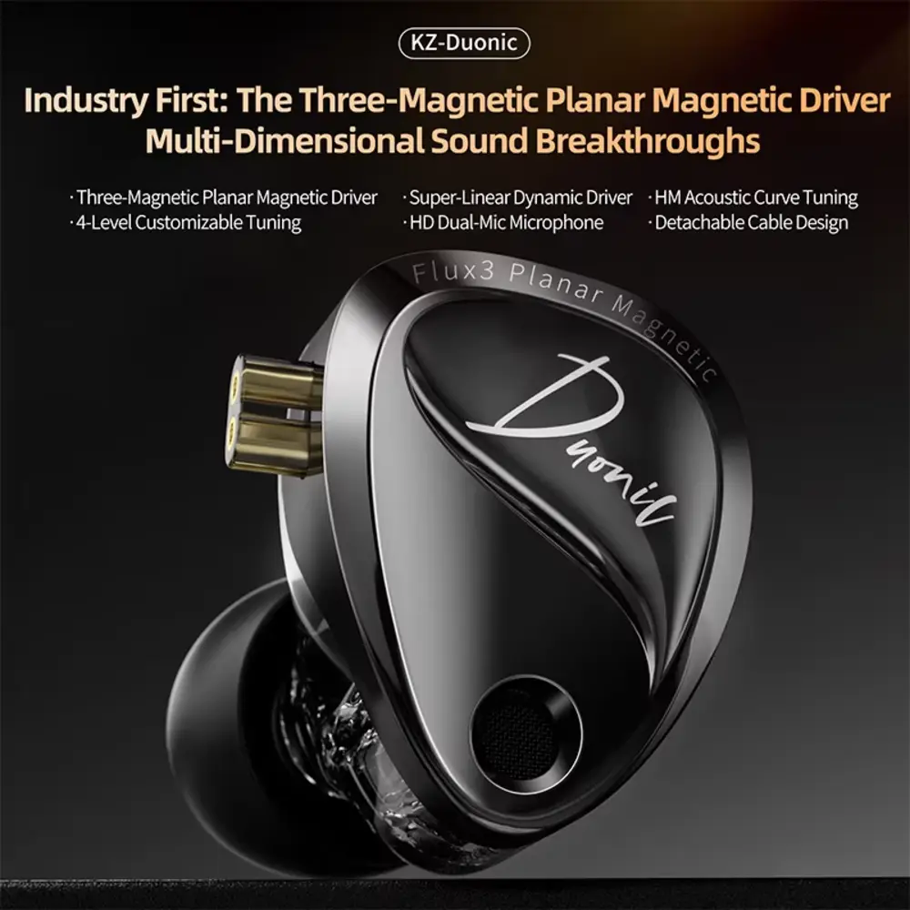 kz duonic iem three magnetic planar driver