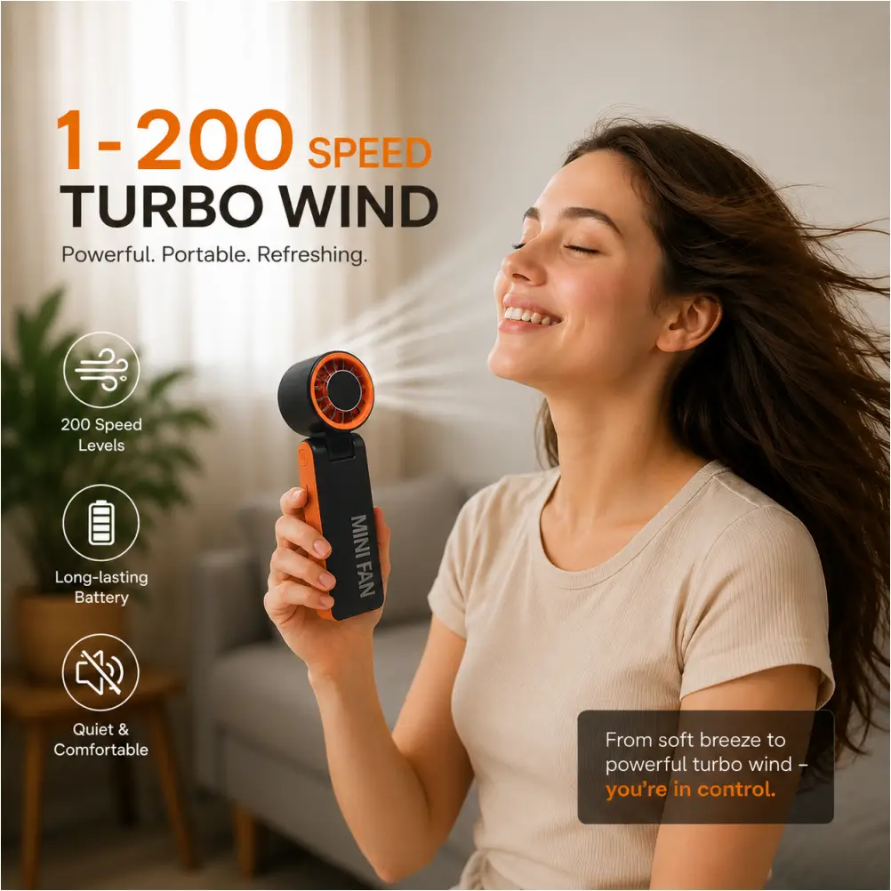 Mini Folding Portable Cooling 6000mAh Long-lasting Outdoor Handheld Fan for Home Office Desk Table Use Mini folding outdoor fan