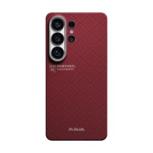 PITAKA Harvard Crimson Edge Case for Galaxy S26 Ultra Aaron Button edition main design