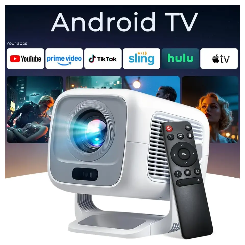 TP300 NTV Android TV Projector with WiFi & Bluetooth TP300 NTV Android TV Projector with WiFi Bluetooth Remote Control and Built-in Streaming Apps for Home Theater