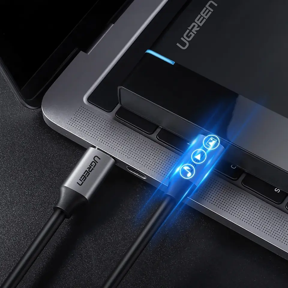 UGREEN US161 Type-C to Type-C 3.2 Gen Data Cable 1.5M 100W UGREEN US161 USB-C to USB-C 100W fast charging cable with 5Gbps data transfer and 4K 60Hz display support