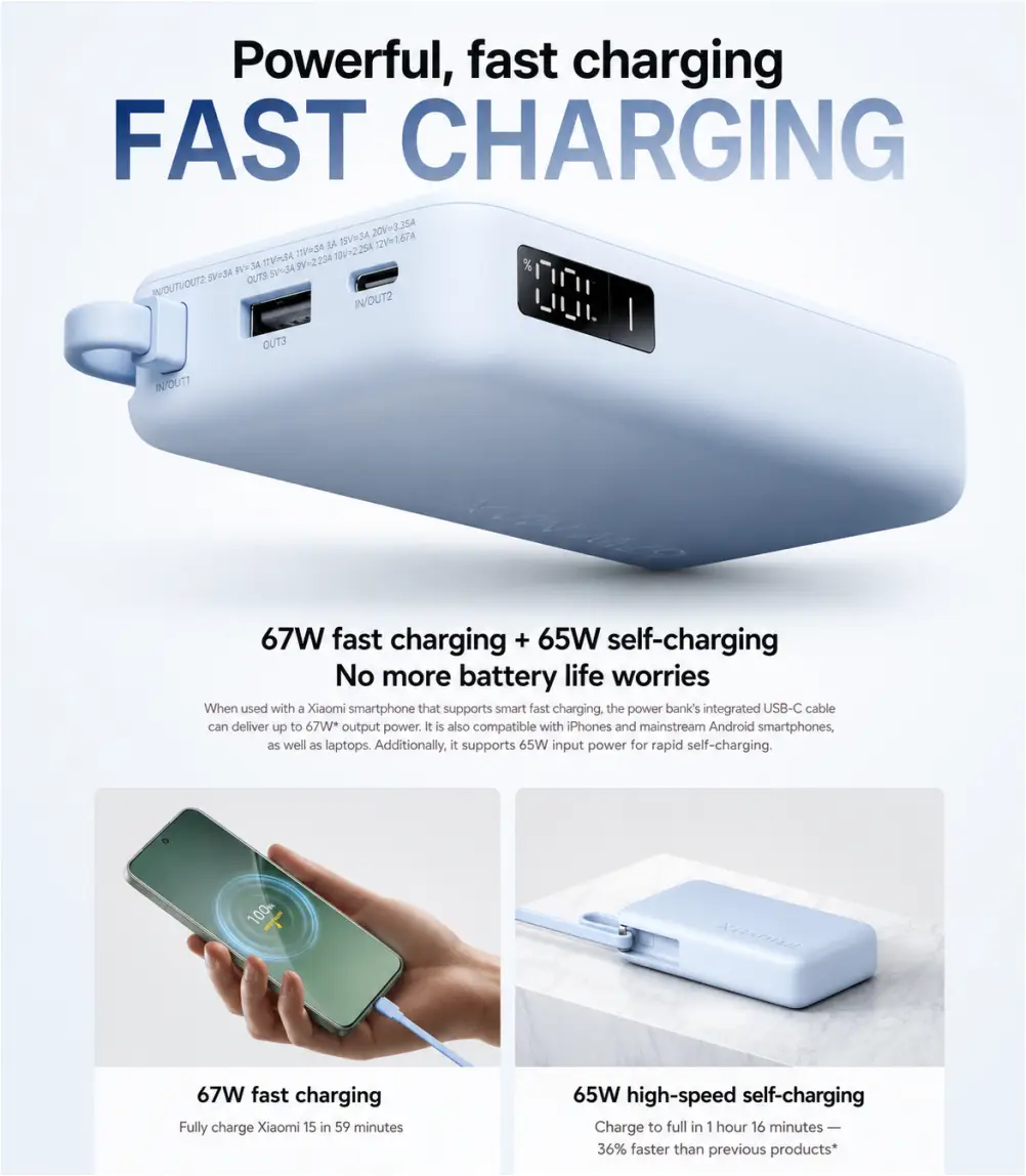 Xiaomi 67W power bank design