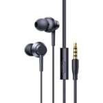 Baseus Encok HZ11 3.5mm Wired Earphone in Black with in-line microphone, single-button remote, and 3.5mm AUX connector