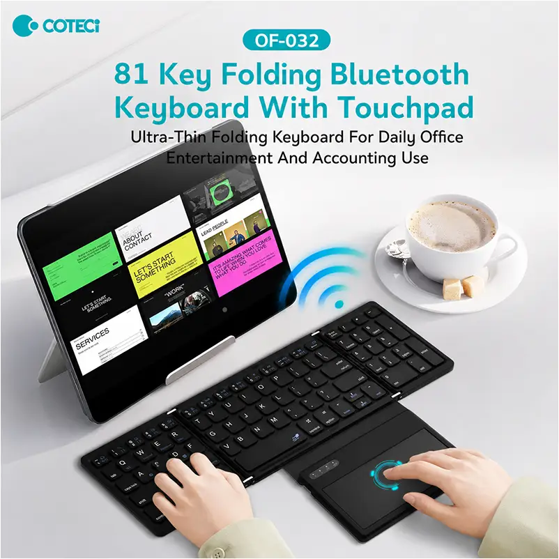 COTECi 81 Key Folding Keyboard with Touchpad (OF-032) COTECi Portable Keyboard with Touchpad