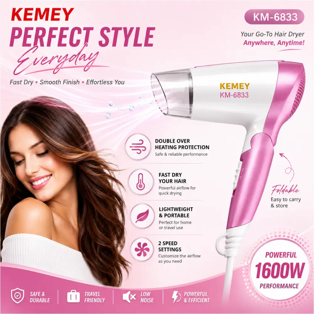 KEMEY Professional Hair Dryer