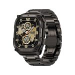 Kospet Tank M4 Special Edition Smart Watch with black stainless steel strap and 1.96-inch AMOLED display