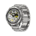Kospet Tank T4 GPS Special Edition Smart Watch with silver stainless steel strap and AMOLED display