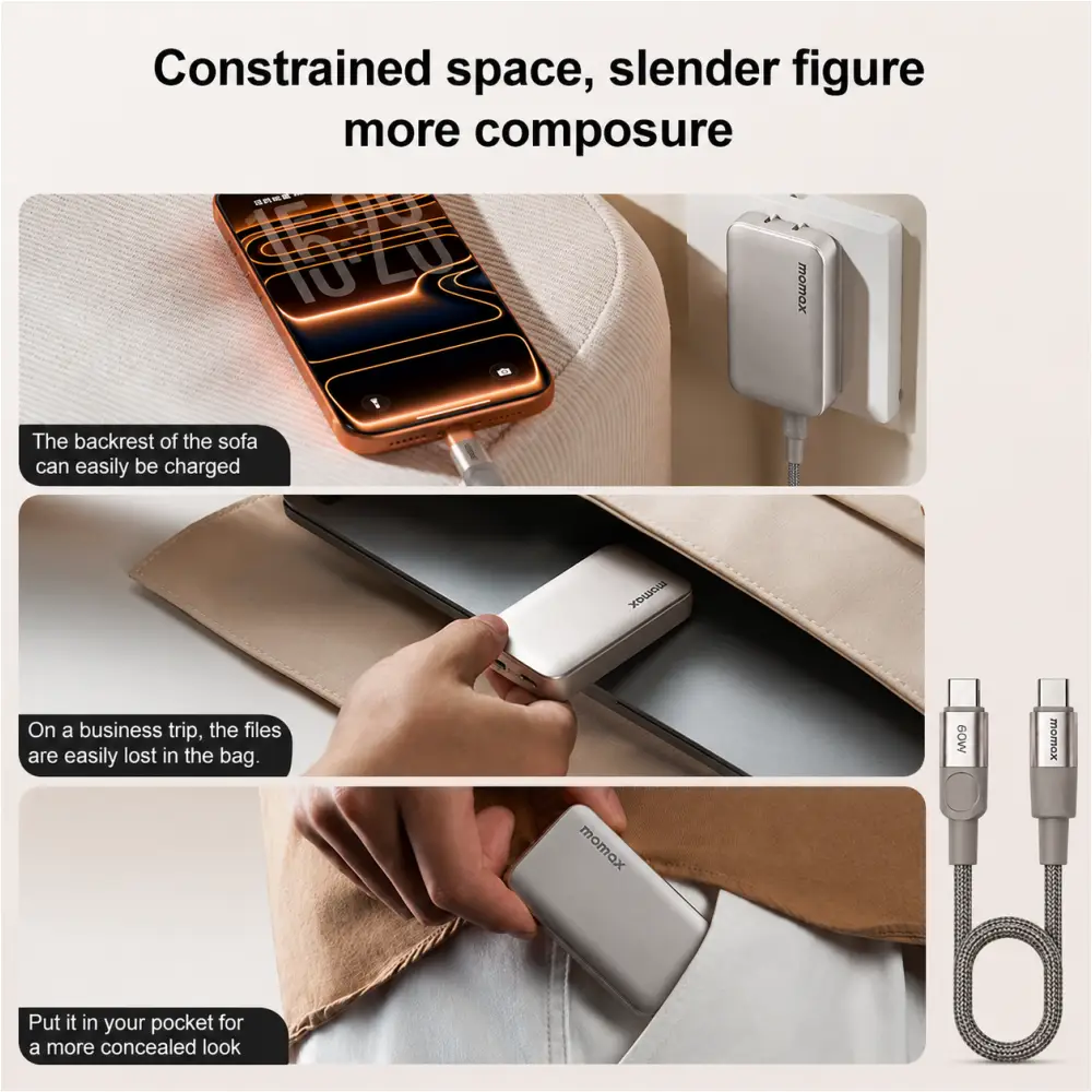 MOMAX UM79 1-Charge Ultra 45W 2-Port GaN Slim Fast Charger Kit MOMAX UM79 1-Charge Ultra 45W 2-Port GaN Slim Fast Charger Kit