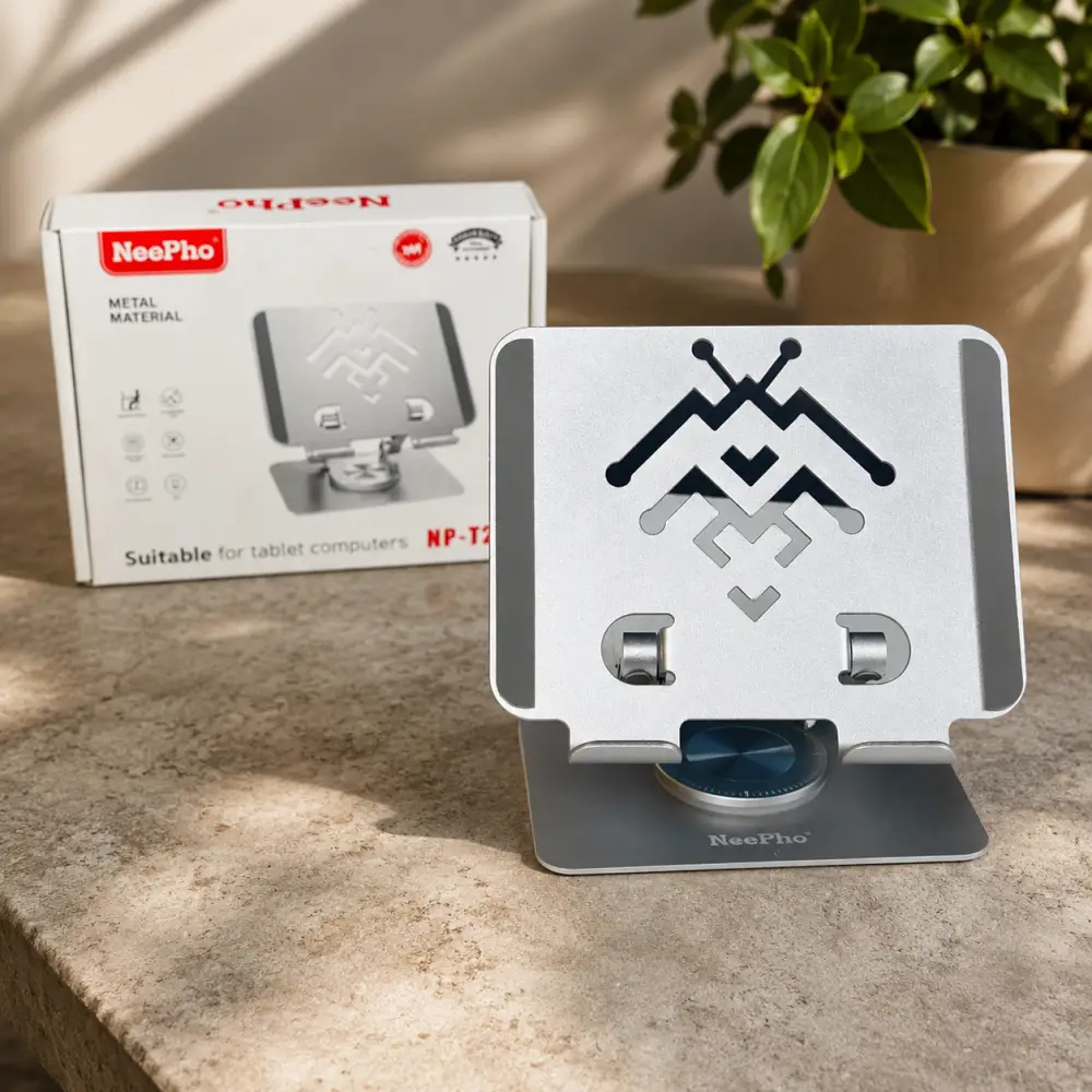 NeePho NP T2 adjustable aluminum phone and tablet stand with product box