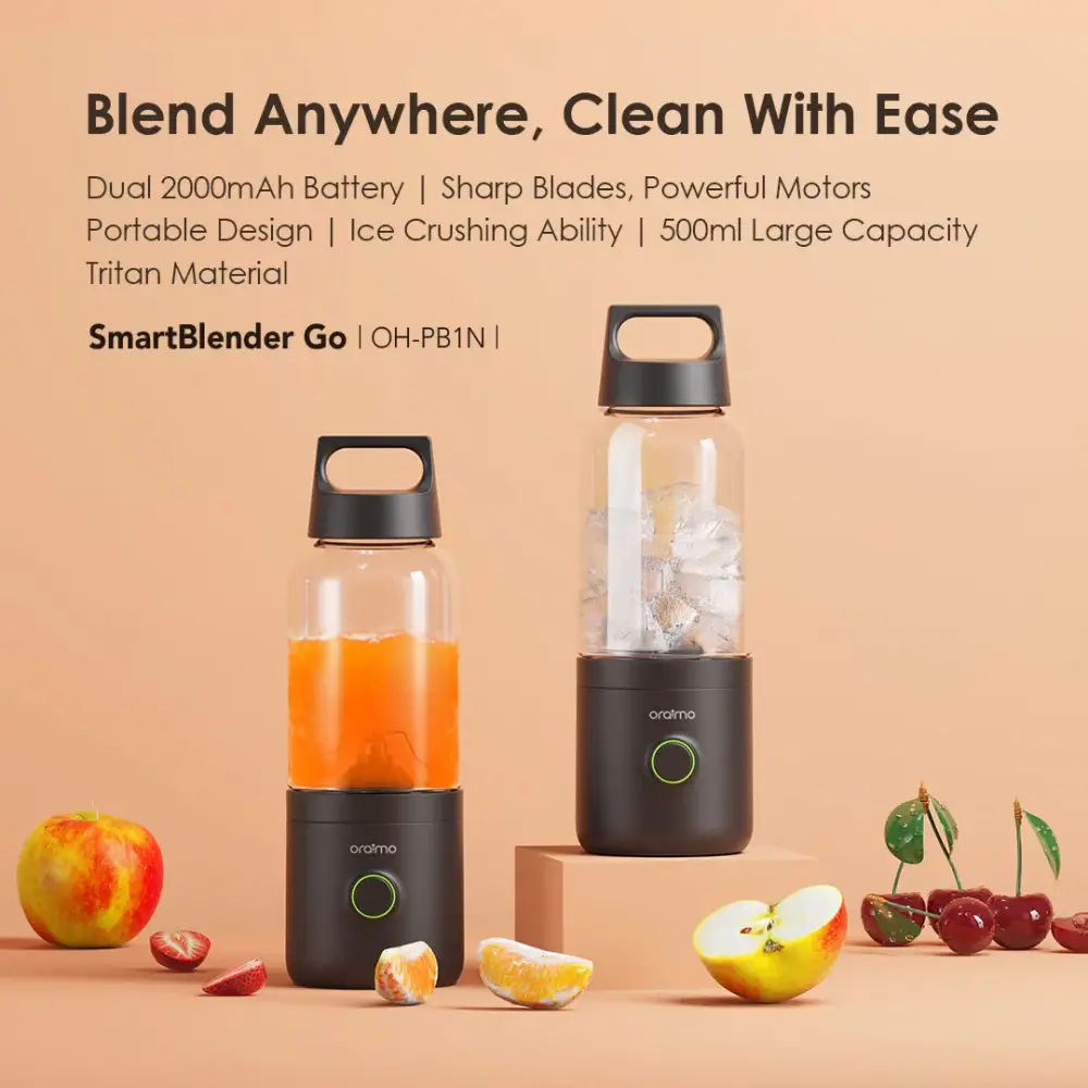 Oraimo SmartBlender Go 500ML Portable Blender Oraimo SmartBlender Go OH-PB1N - Blend Anywhere and Ice Crushing Features
