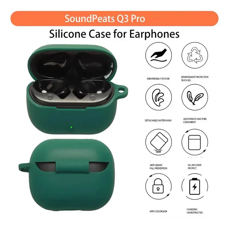 SoundPEATS Q3 Pro Soft Silicone Protective Case for Earbuds