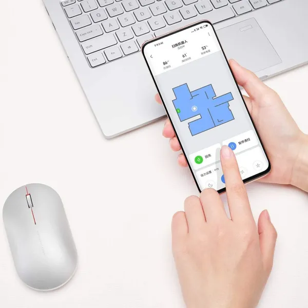 Xiaomi Mi Robot Vacuum-Mop Essential controlled using the Xiaomi Home mobile app