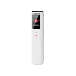 Deli MP305 8GB digital voice recorder in white with built-in display