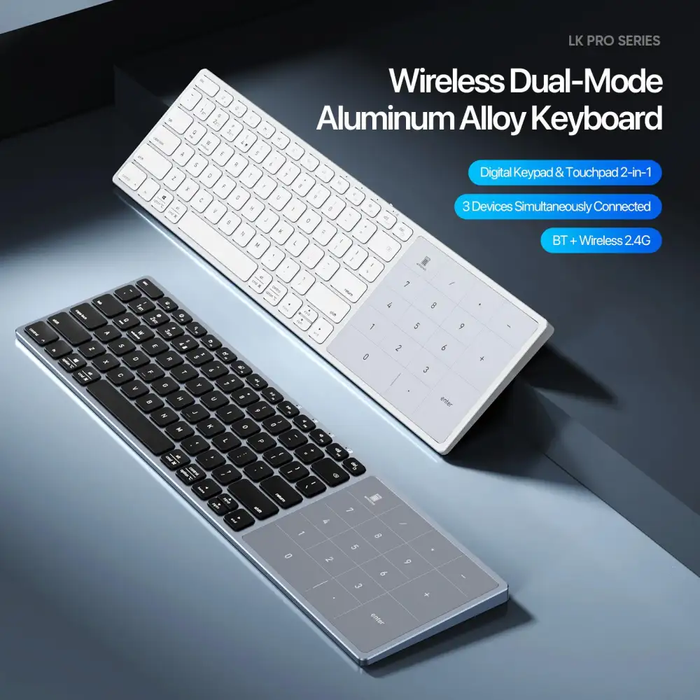 DUX DUCIS LK Pro Aluminum Alloy Dual-Mode Wireless Keyboard with Touch Digital Panel