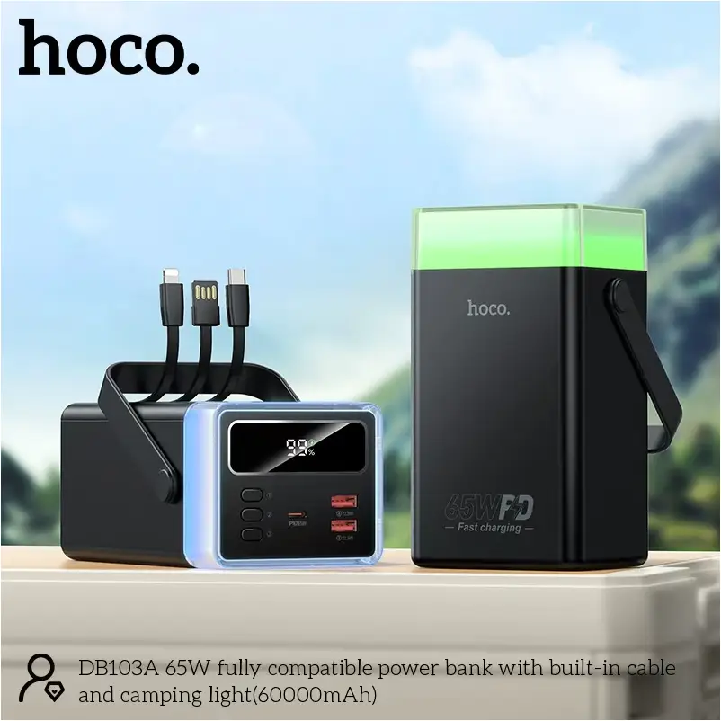 Hoco DB103A 60000mAh 65W High Capacity Power Bank Hoco 65W Fast Charging Power Bank