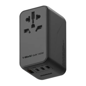 Momax 1-World Universal 4-Port Travel GaN Charger 140W + USB-C Cable